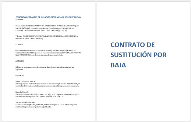 Contrato de sustitución por baja: ejemplo práctico