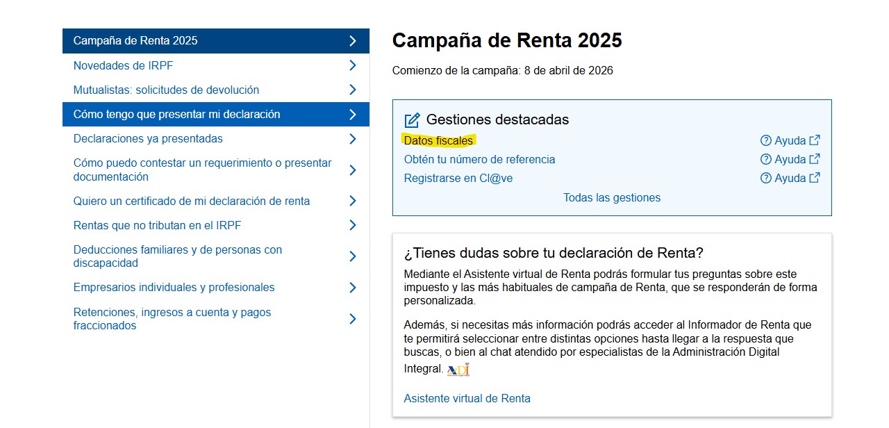 Datos fiscales 2025 AEAT: cómo consultarlos y descargarlos paso a paso