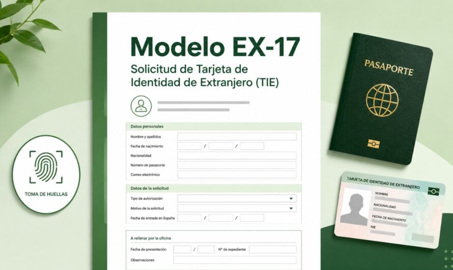 Modelo EX-17: descargar, rellenar y presentar para la TIE