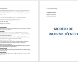 Modelo de informe técnico en Word (plantilla editable y ejemplo) Informe técnico en WORD plantilla
