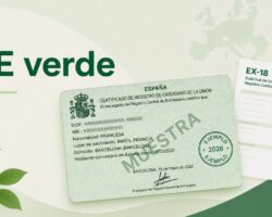 NIE verde: qué es, requisitos y cómo solicitarlo en España Ilustración del NIE verde o certificado de registro de ciudadano de la Unión Europea, con ejemplo de documento en color verde, formulario EX-18